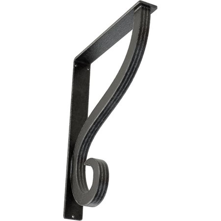 Ashford Triple, Wrought Iron Bracket, (Triple Center Brace), Antiqued Pewter 2W  X 12D X 15H